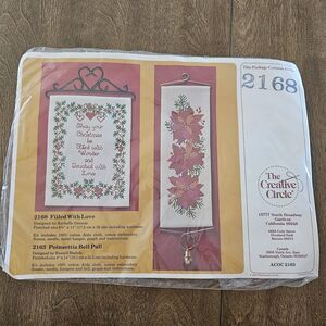 CREATIVE CIRCLE 1981 Counted Cross Stitch Kit # 2168 Filled With Love w/ Hanger